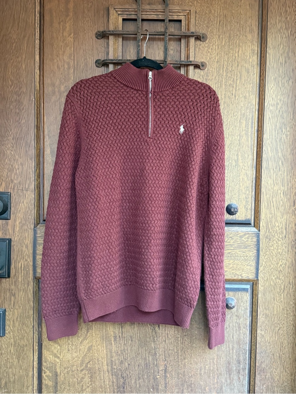 Polo by Ralph Lauren Men's Zip-Neck Sweater - Burgundy Size S